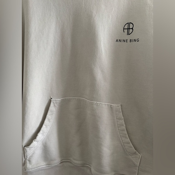 Anine Bing Aiden Monogram Distressed Organic Cotton Hoodie - Picture 8 of 17
